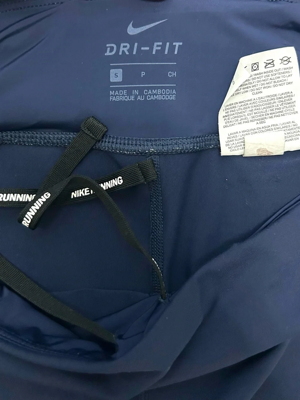 Nike‎ Dri-FIT Running Leggings Womens S Blue Compression Zip Pocket 890323-451